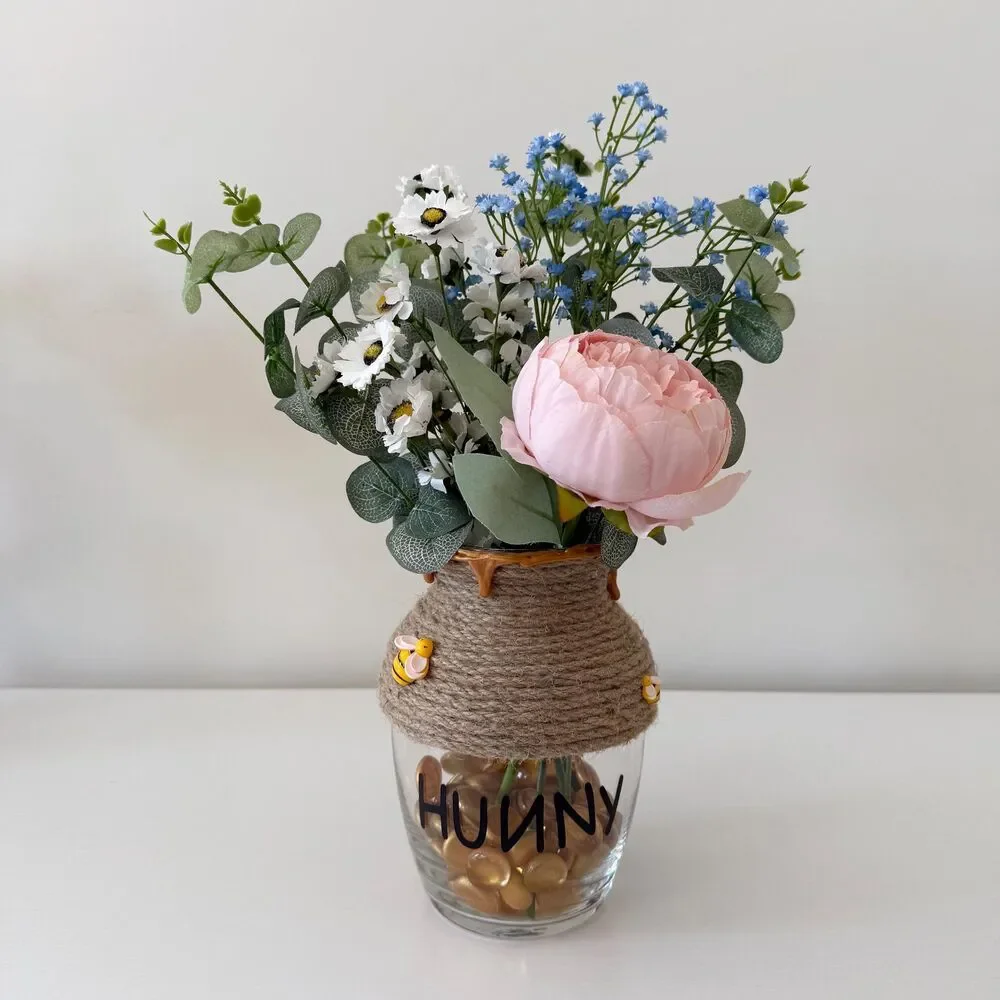 Handmade Winnie the Pooh Honey Pot Vase, Baby Shower Decor, Birthday Party